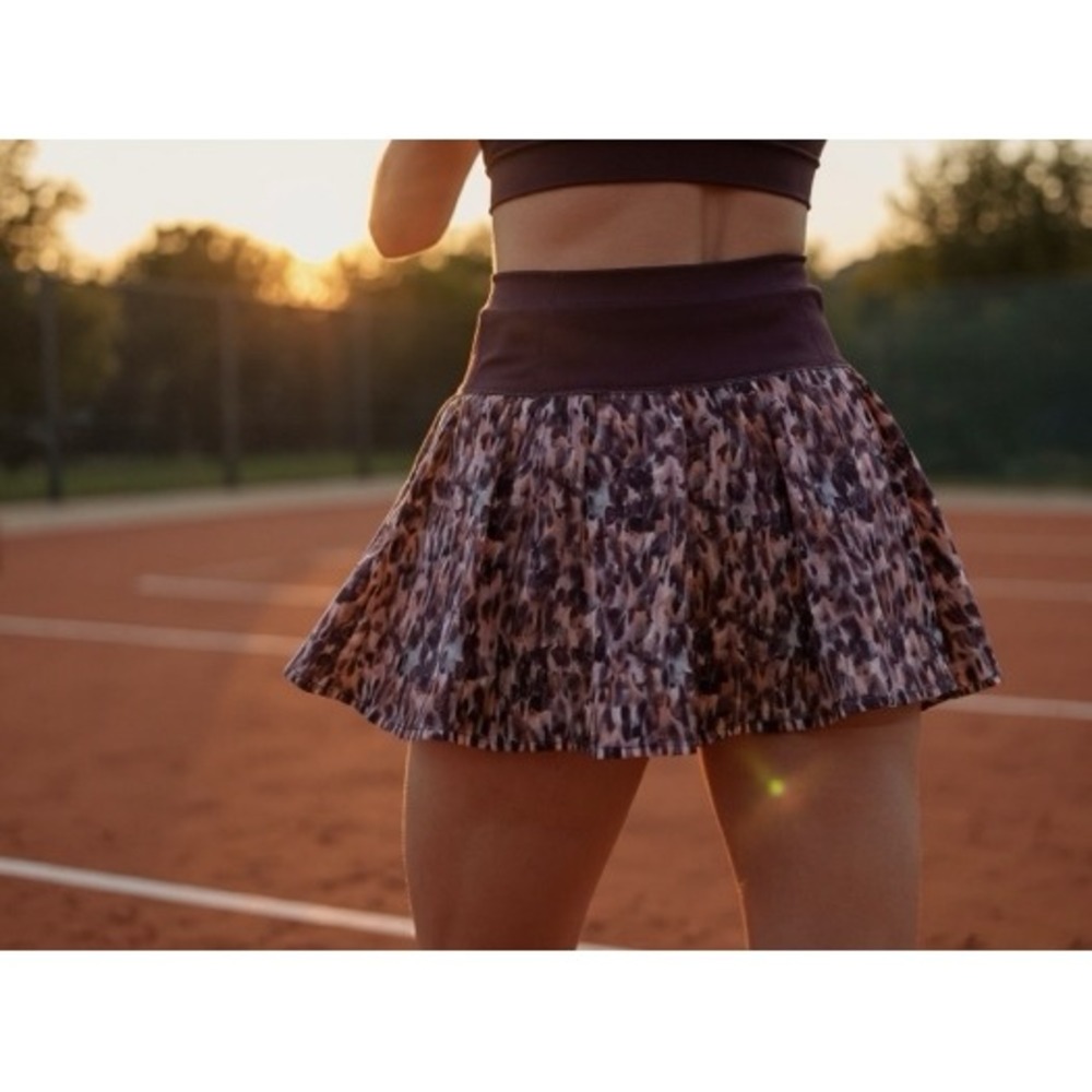 Athleta Leopard Print Skirt With Built-in Shorts‎ Athletic Skirt Tennis Golf